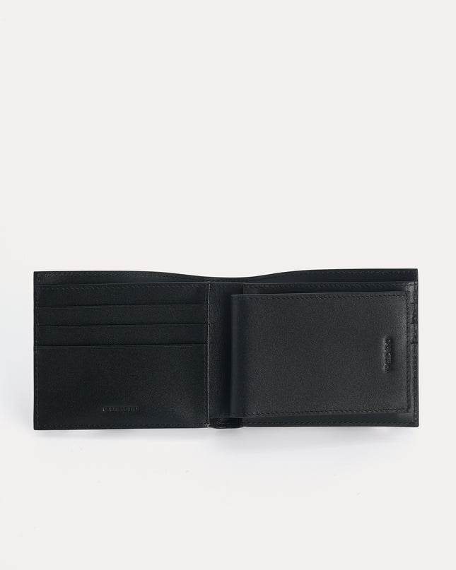 Textured Leather Bi-Fold Wallet with Insert