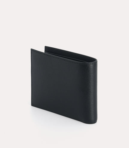 Textured Leather Bi-Fold Wallet with Insert