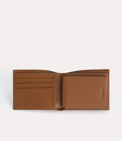 Textured Leather Bi-Fold Wallet with Insert