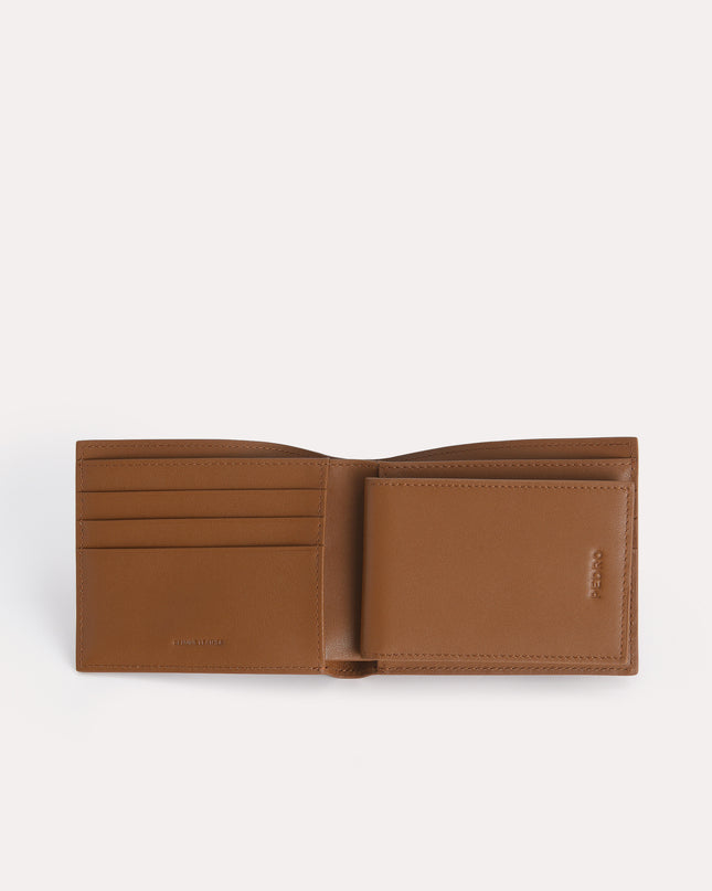 Textured Leather Bi-Fold Wallet with Insert