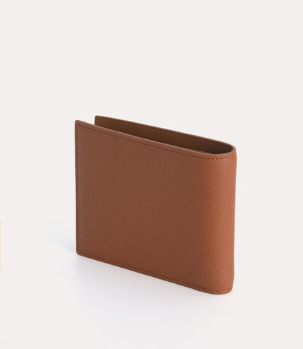 Textured Leather Bi-Fold Wallet with Insert