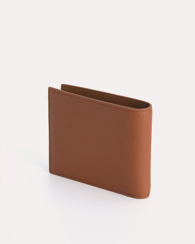 Textured Leather Bi-Fold Wallet with Insert