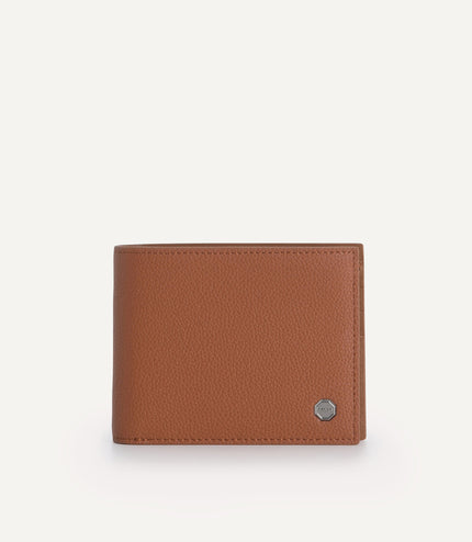 Textured Leather Bi-Fold Wallet with Insert