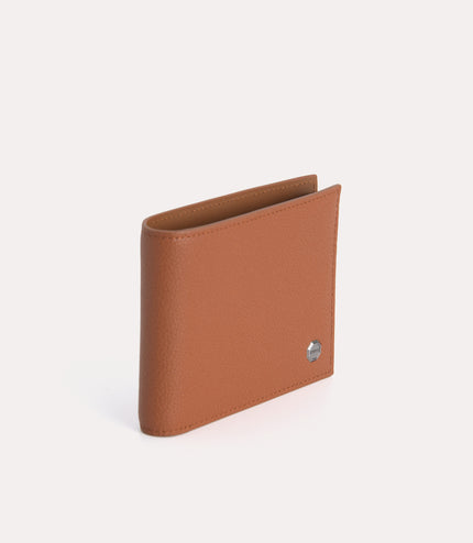 Textured Leather Bi-Fold Wallet with Insert