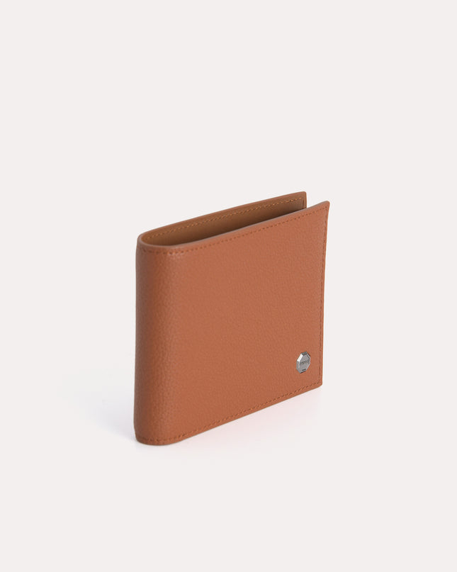 Textured Leather Bi-Fold Wallet with Insert