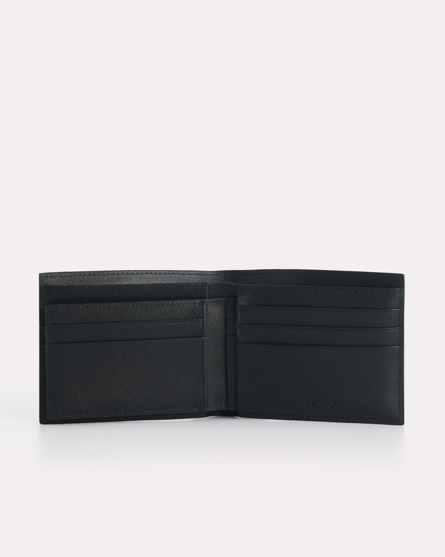 Textured Leather Bi-Fold Wallet with Insert