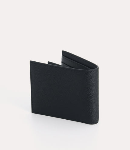 Textured Leather Bi-Fold Wallet with Insert