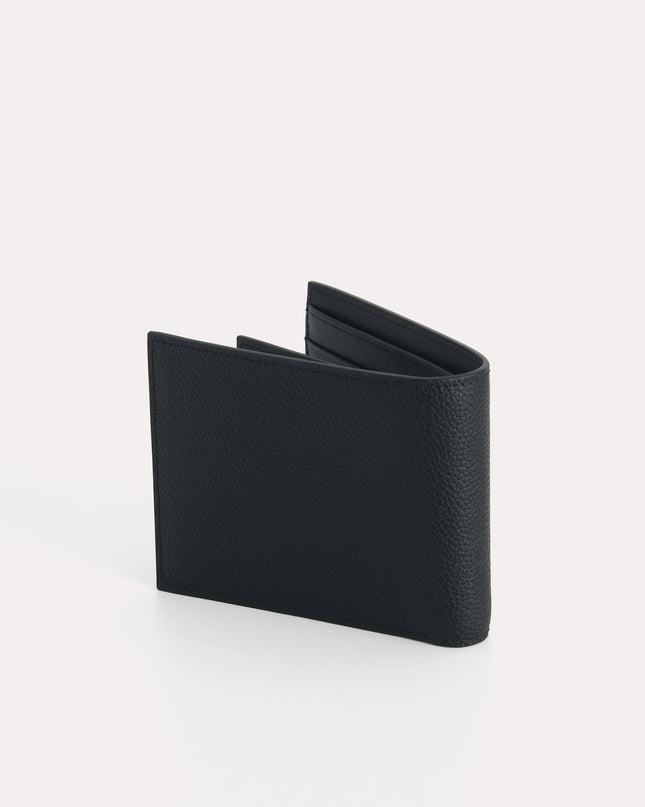 Textured Leather Bi-Fold Wallet with Insert