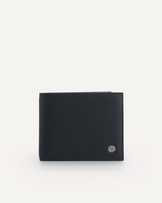 Textured Leather Bi-Fold Wallet with Insert