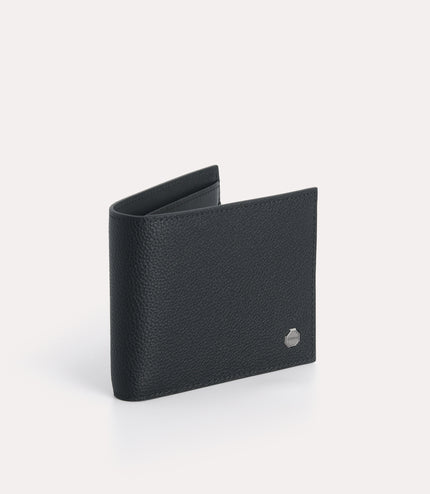 Textured Leather Bi-Fold Wallet with Insert