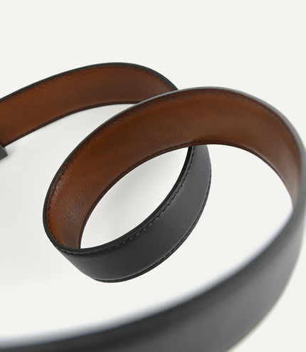 Reversible Leather Pin Belt