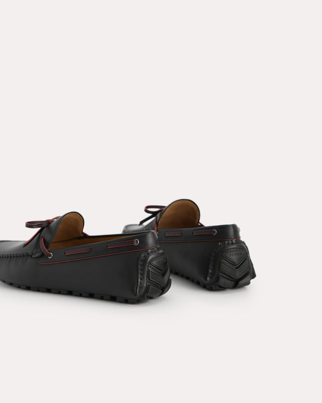 Bow-Detailed Leather Moccasins