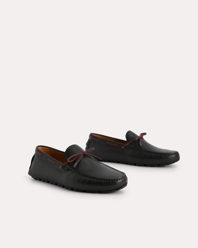 Bow-Detailed Leather Moccasins