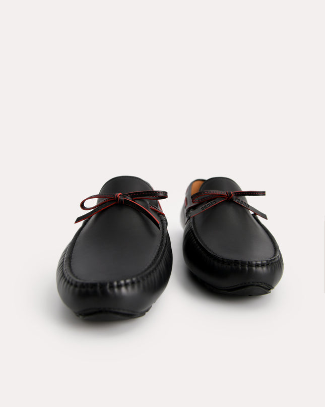 Bow-Detailed Leather Moccasins