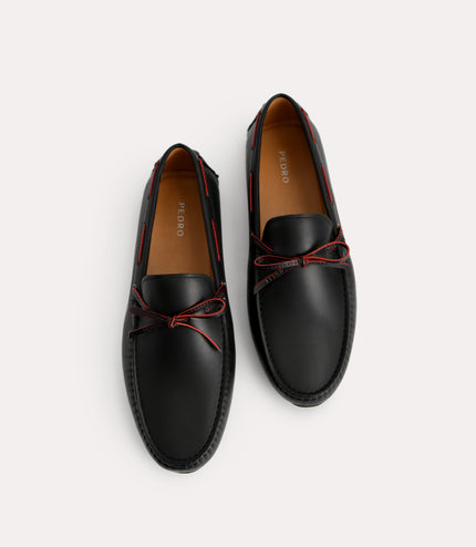 Bow-Detailed Leather Moccasins