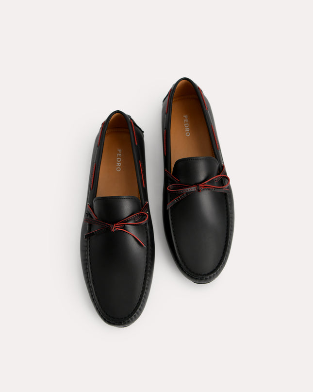 Bow-Detailed Leather Moccasins
