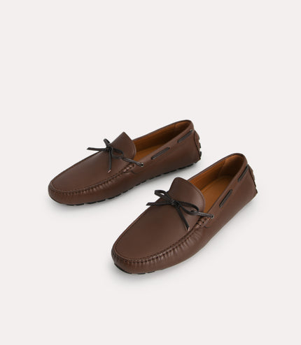 Bow-Detailed Leather Moccasins