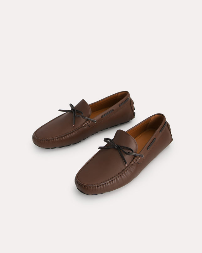 Bow-Detailed Leather Moccasins