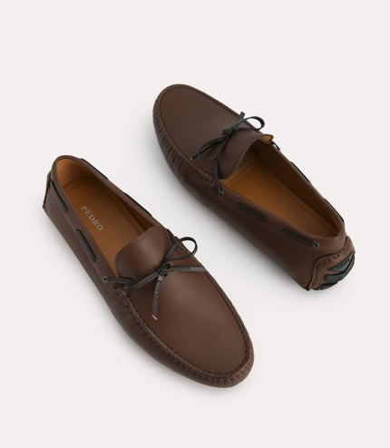 Bow-Detailed Leather Moccasins