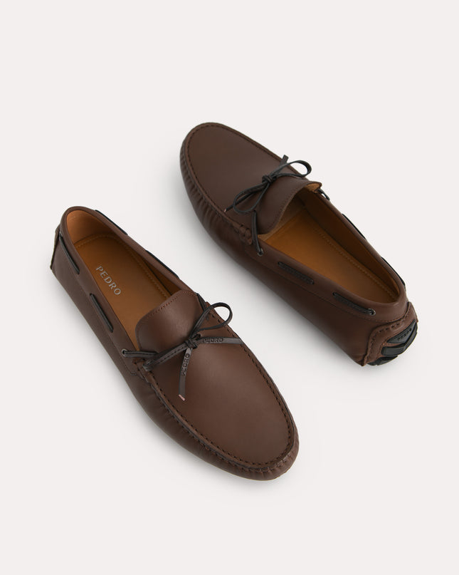 Bow-Detailed Leather Moccasins