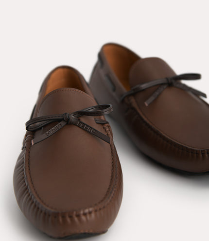 Bow-Detailed Leather Moccasins