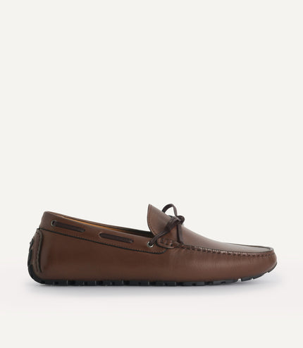 Bow-Detailed Leather Moccasins
