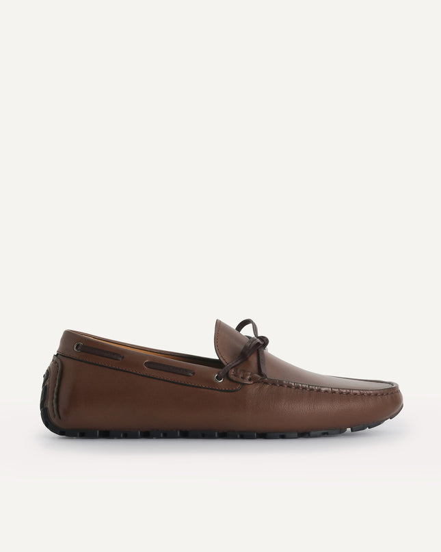 Bow-Detailed Leather Moccasins