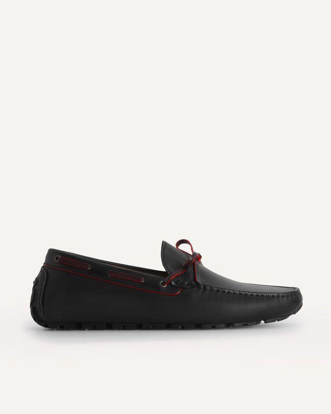 Bow-Detailed Leather Moccasins