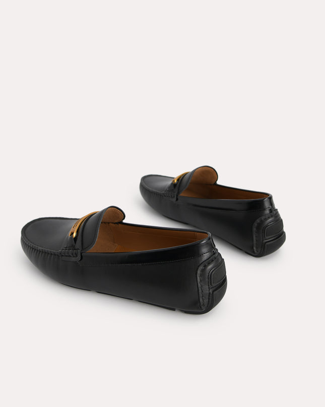 Leather Moccasins with Gold Bit