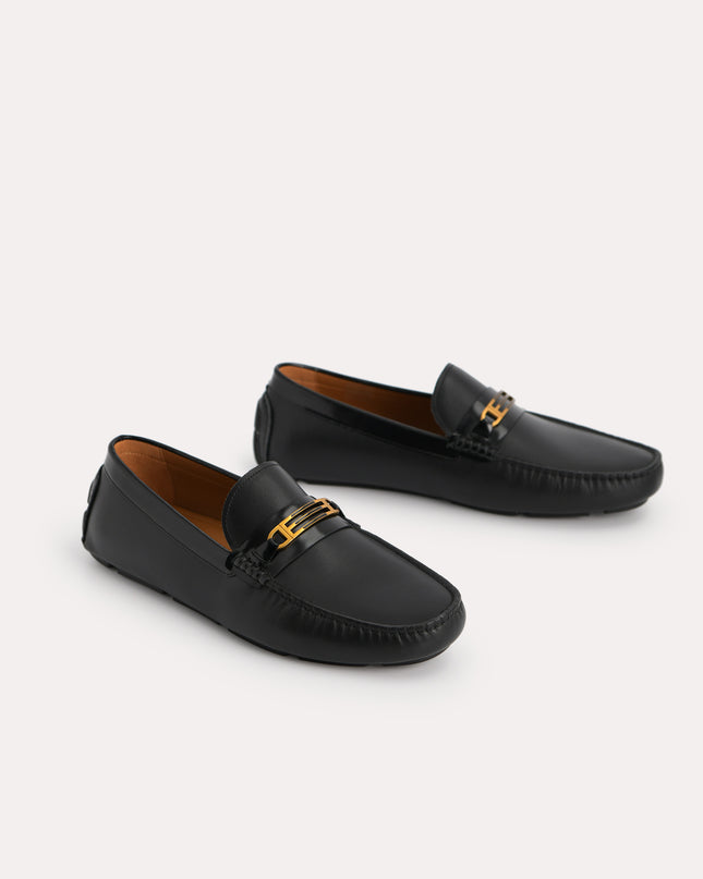 Leather Moccasins with Gold Bit