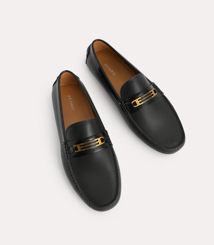 Leather Moccasins with Gold Bit
