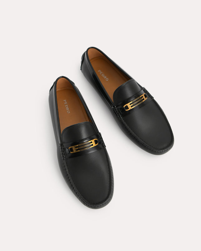 Leather Moccasins with Gold Bit