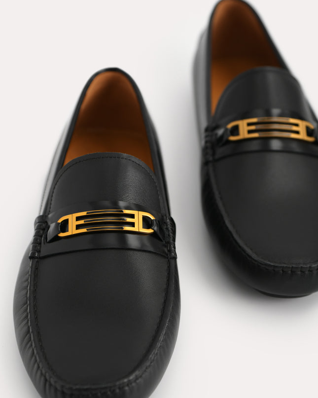 Leather Moccasins with Gold Bit