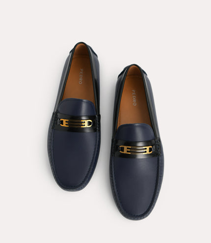 Leather Moccasins with Gold Bit
