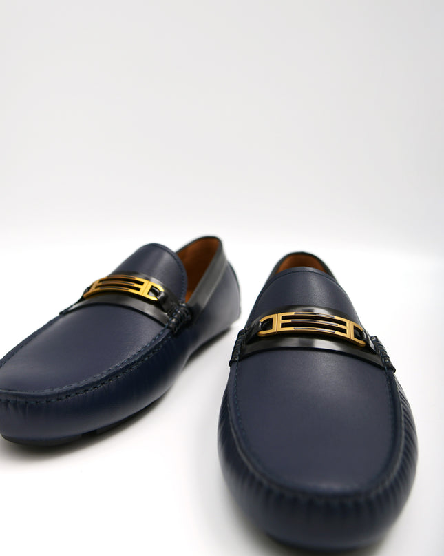 Leather Moccasins with Gold Bit