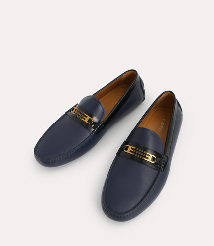 Leather Moccasins with Gold Bit