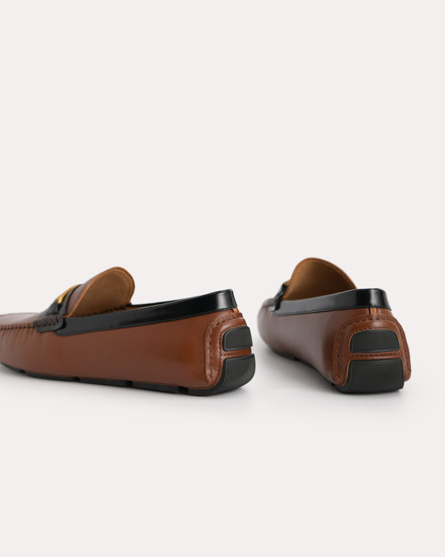 Leather Moccasins with Gold Bit