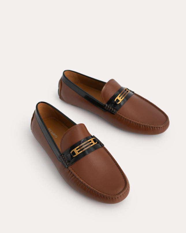 Leather Moccasins with Gold Bit