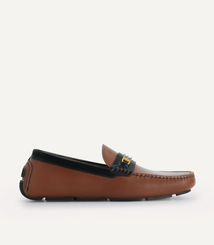 Leather Moccasins with Gold Bit