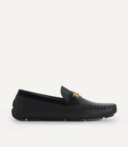 Leather Moccasins with Gold Bit