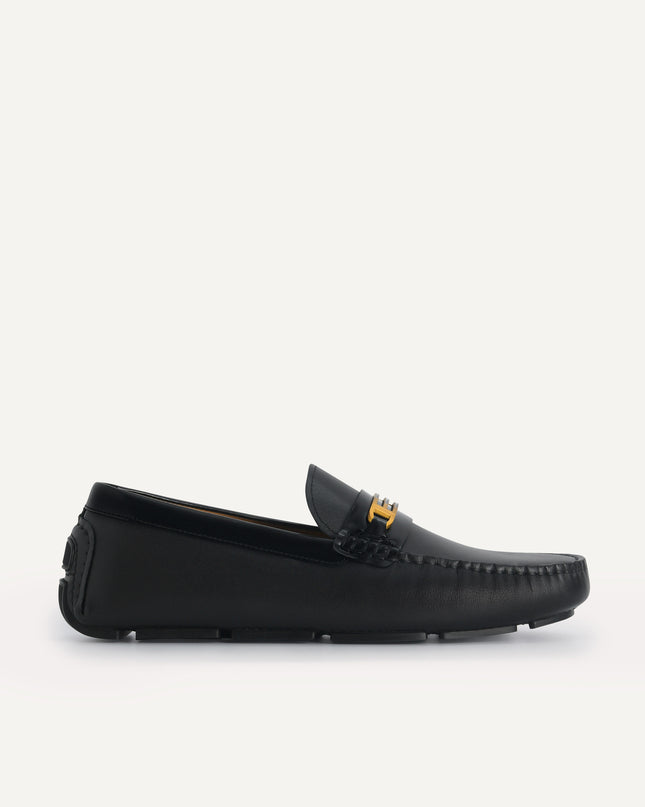 Leather Moccasins with Gold Bit