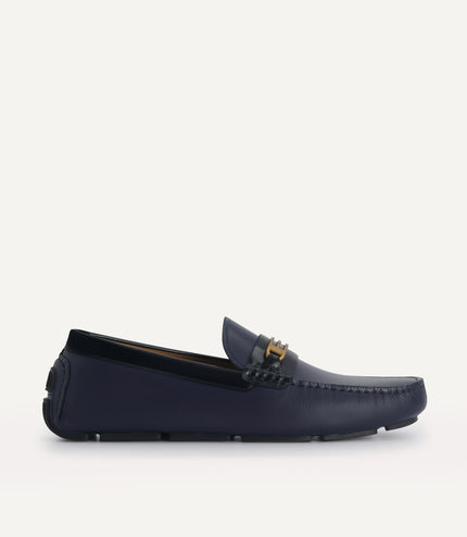 Leather Moccasins with Gold Bit