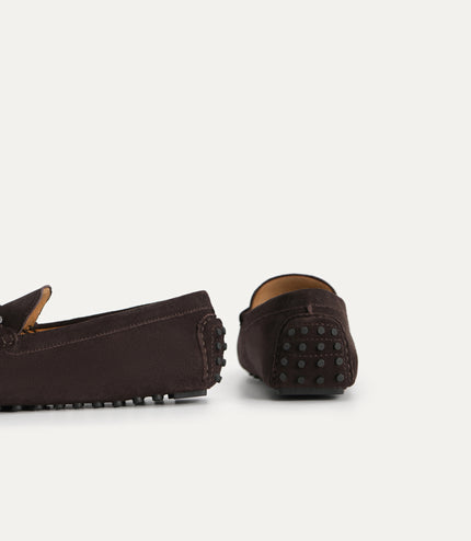 Suede Moccasins with Metal Bit