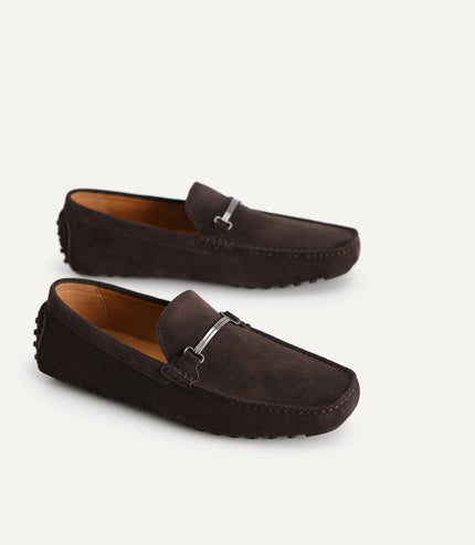 Suede Moccasins with Metal Bit