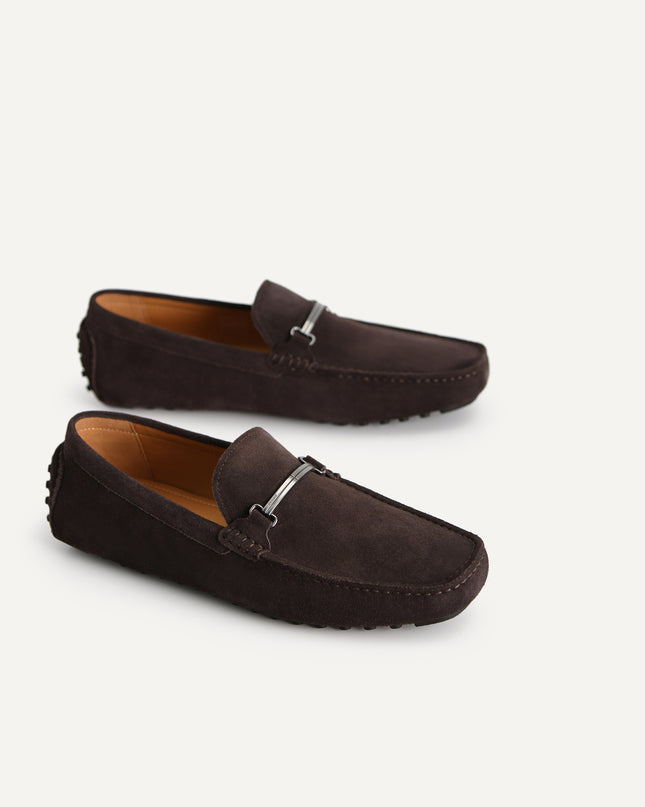 Suede Moccasins with Metal Bit