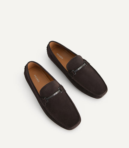 Suede Moccasins with Metal Bit