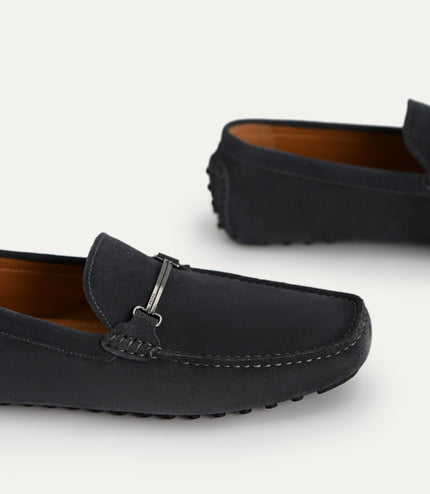 Suede Moccasins with Metal Bit