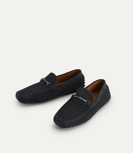 Suede Moccasins with Metal Bit
