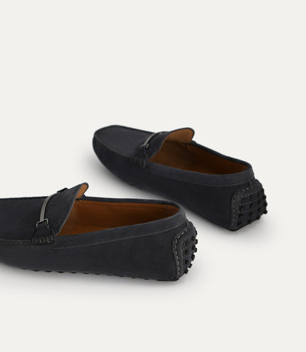 Suede Moccasins with Metal Bit