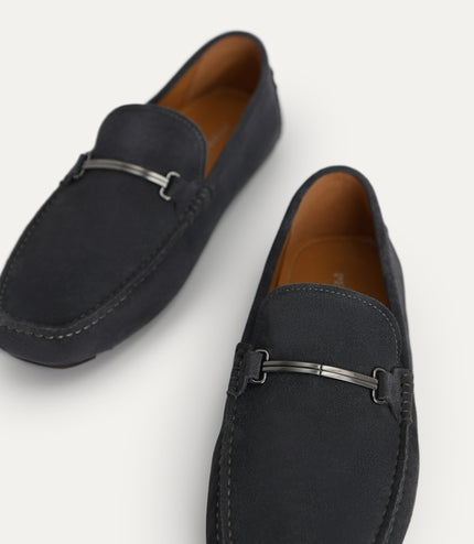 Suede Moccasins with Metal Bit